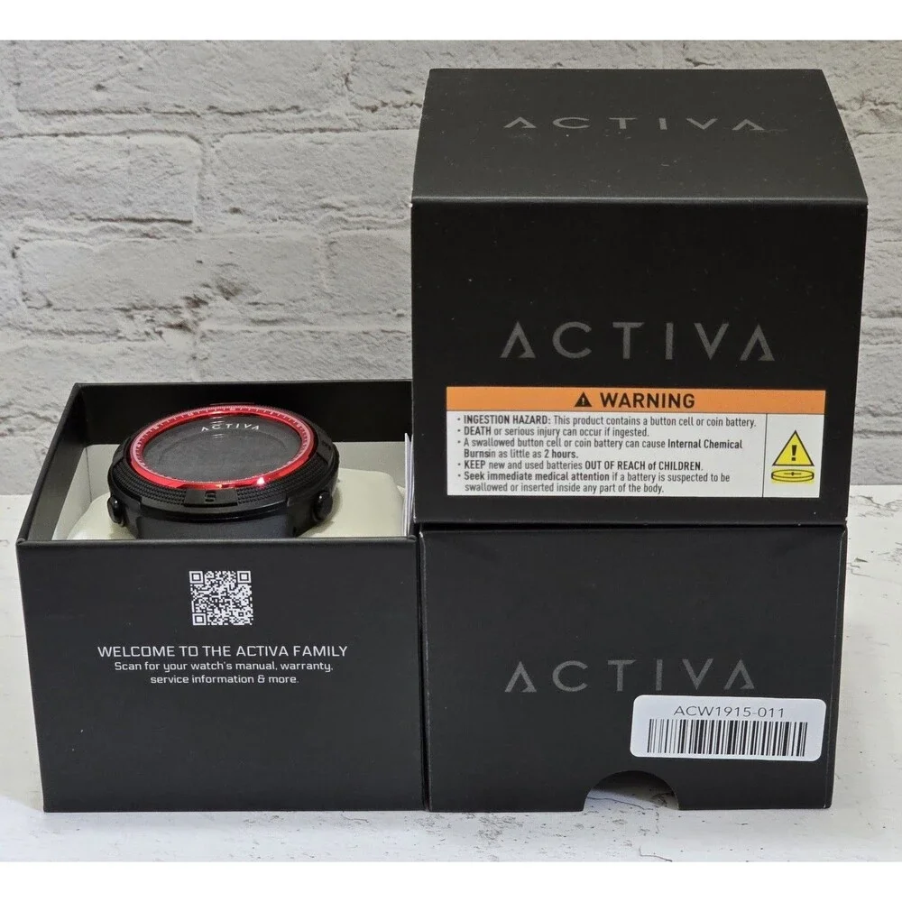 Activa X Invicta Digital Men's Watch 50mm Red Black ACW1915-011 Brand New
